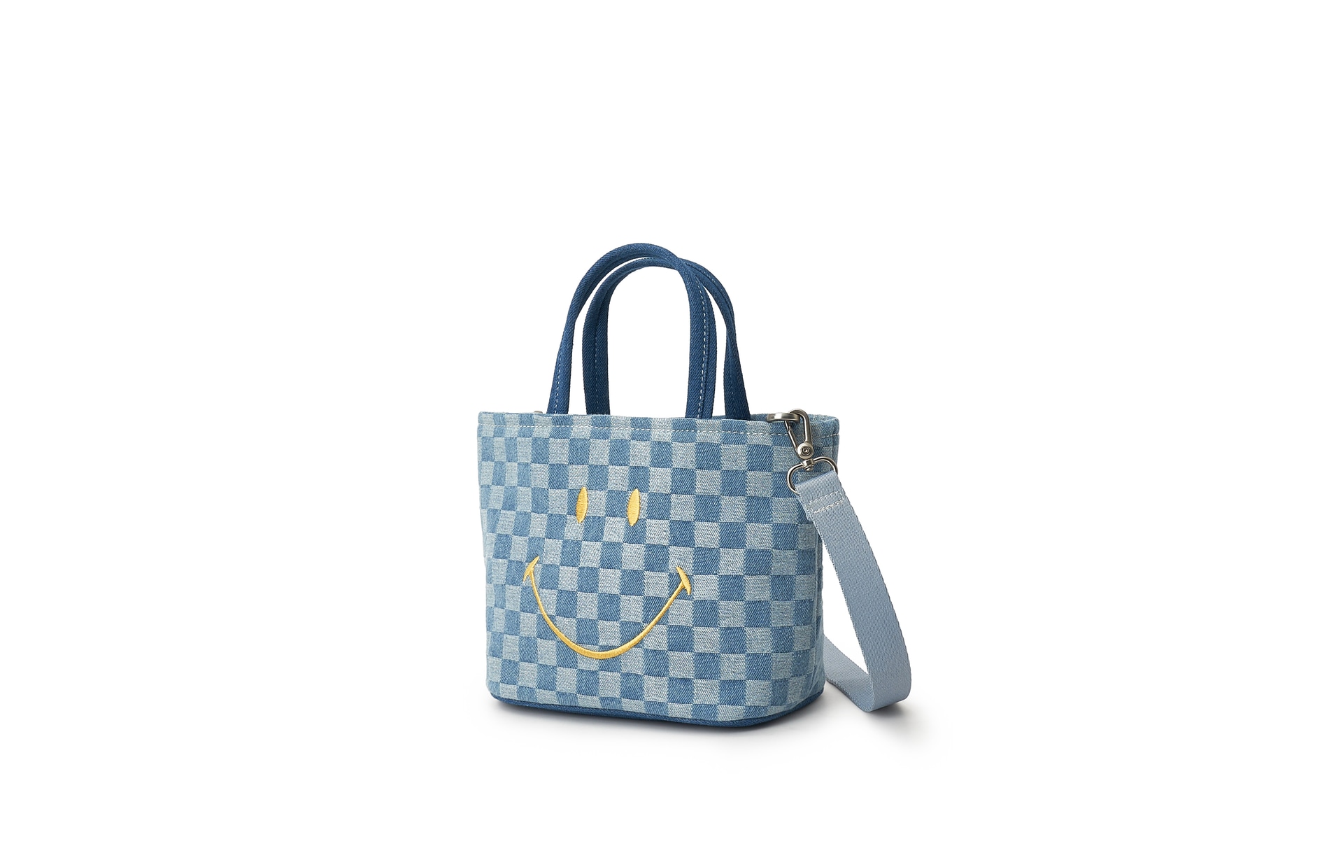 Lee x Smiley Checkered Tote Bag Blue — фото 5