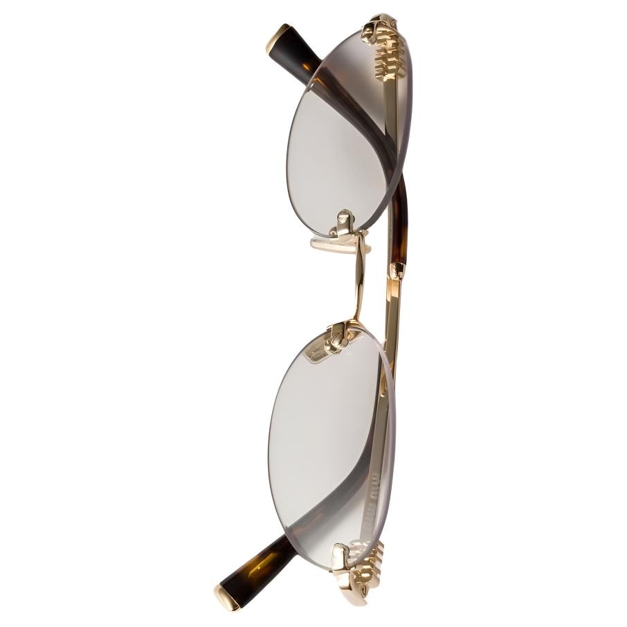 Miu Miu Rectangular Sunglasses Gold — фото 4