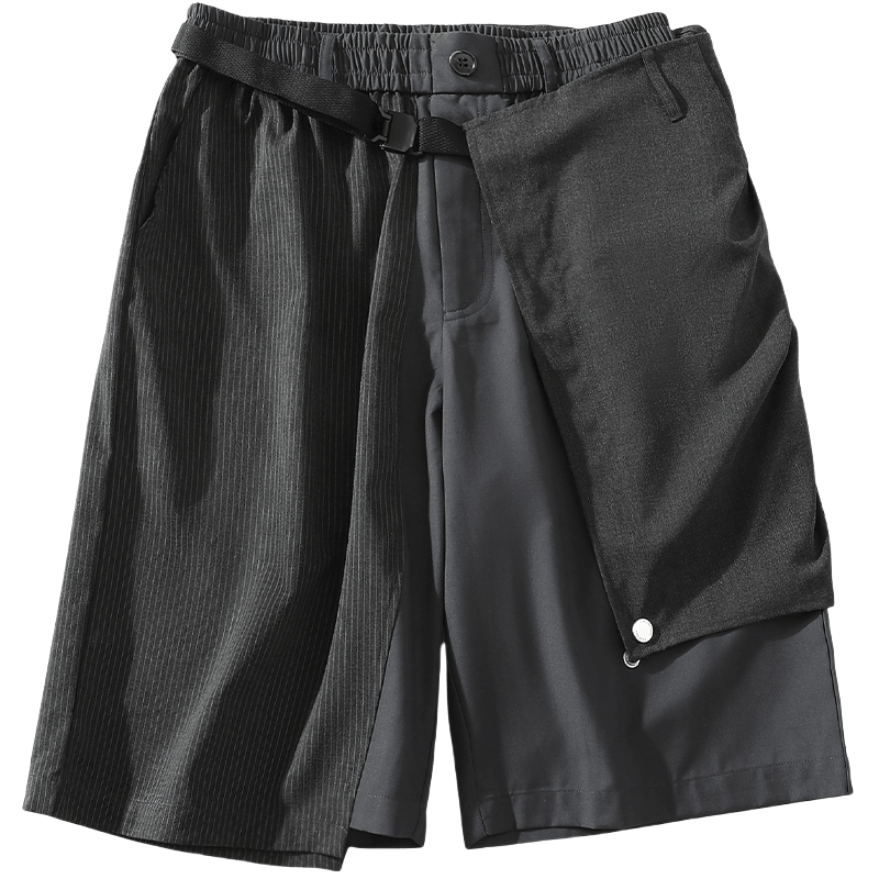 A Square Roota A SQUARE ROOT Dual-Wear Striped Patchwork Shorts