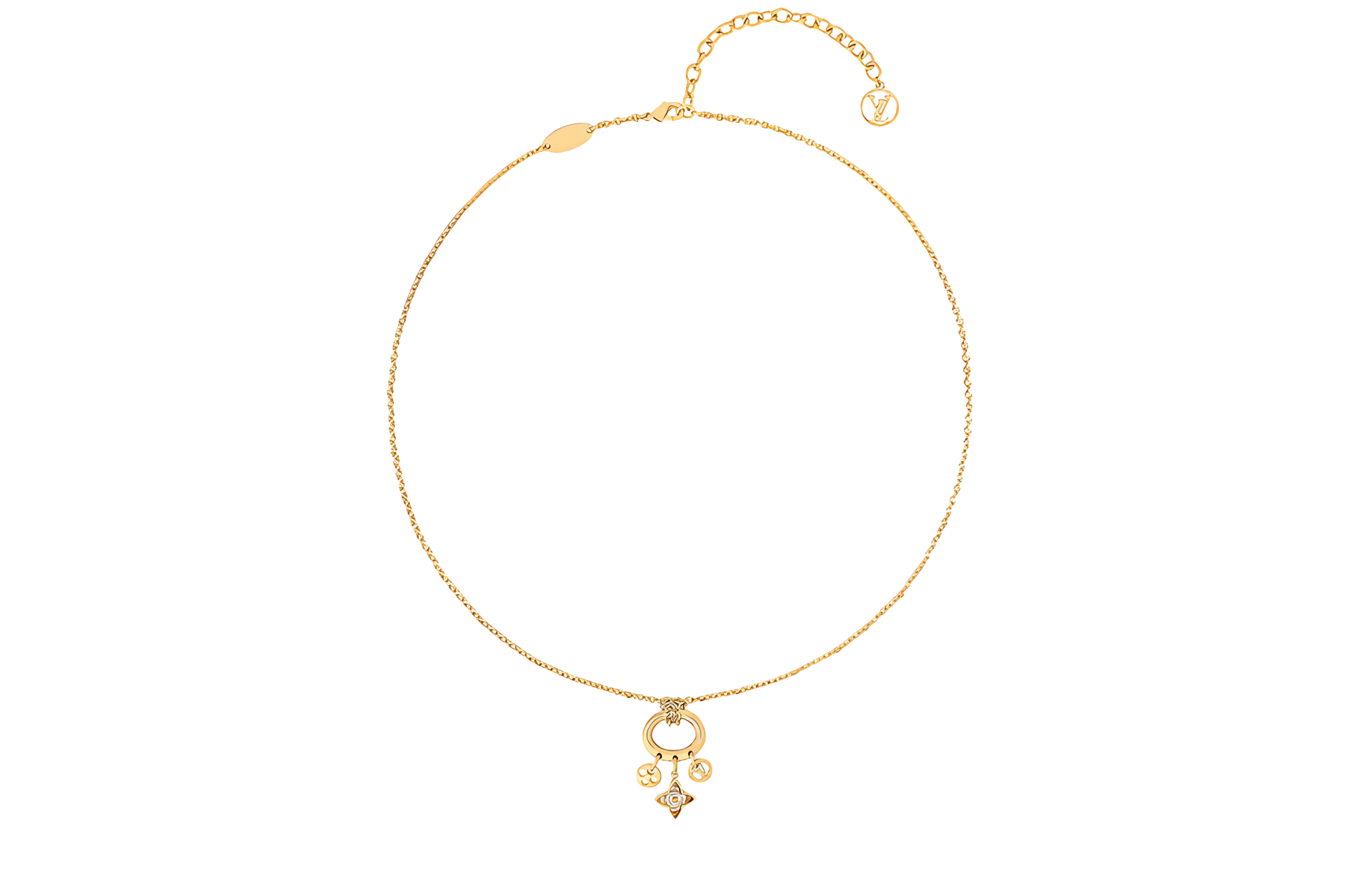 Louis Vuitton Floral Pendant Necklace Gold — фото 1