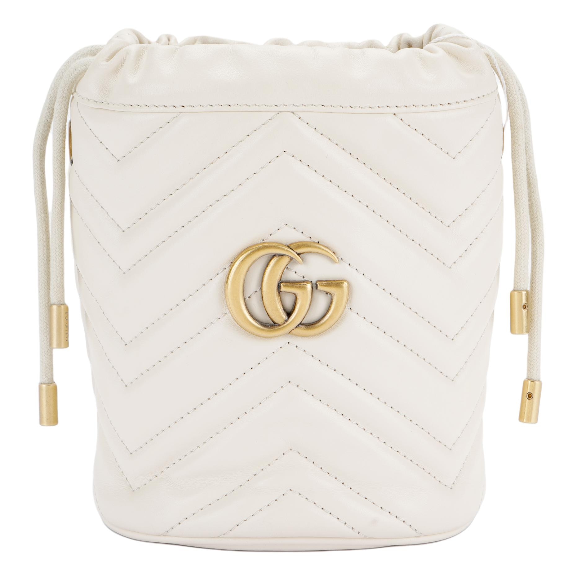 Сумки Gucci GG Marmont Mini Bucket Bag White