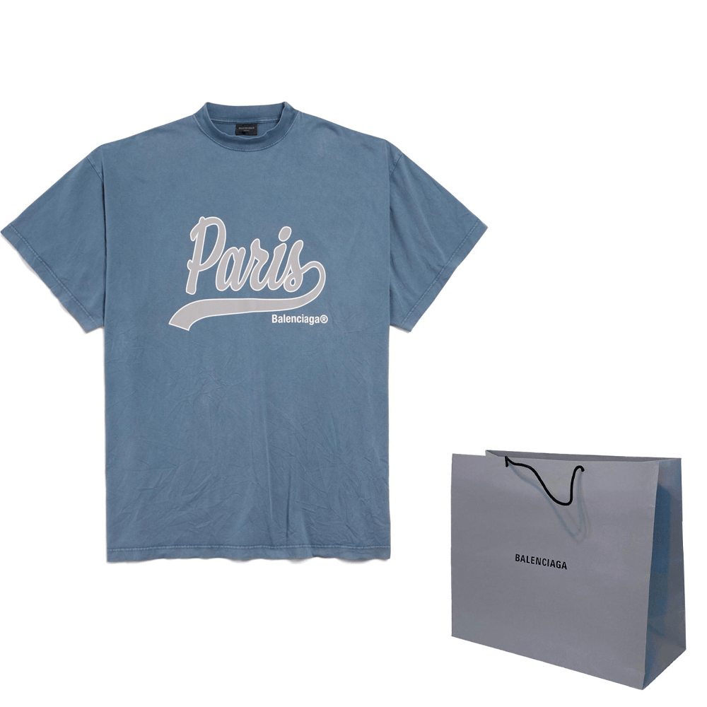Balenciaga FW24 Faded Blue Tee — фото 6