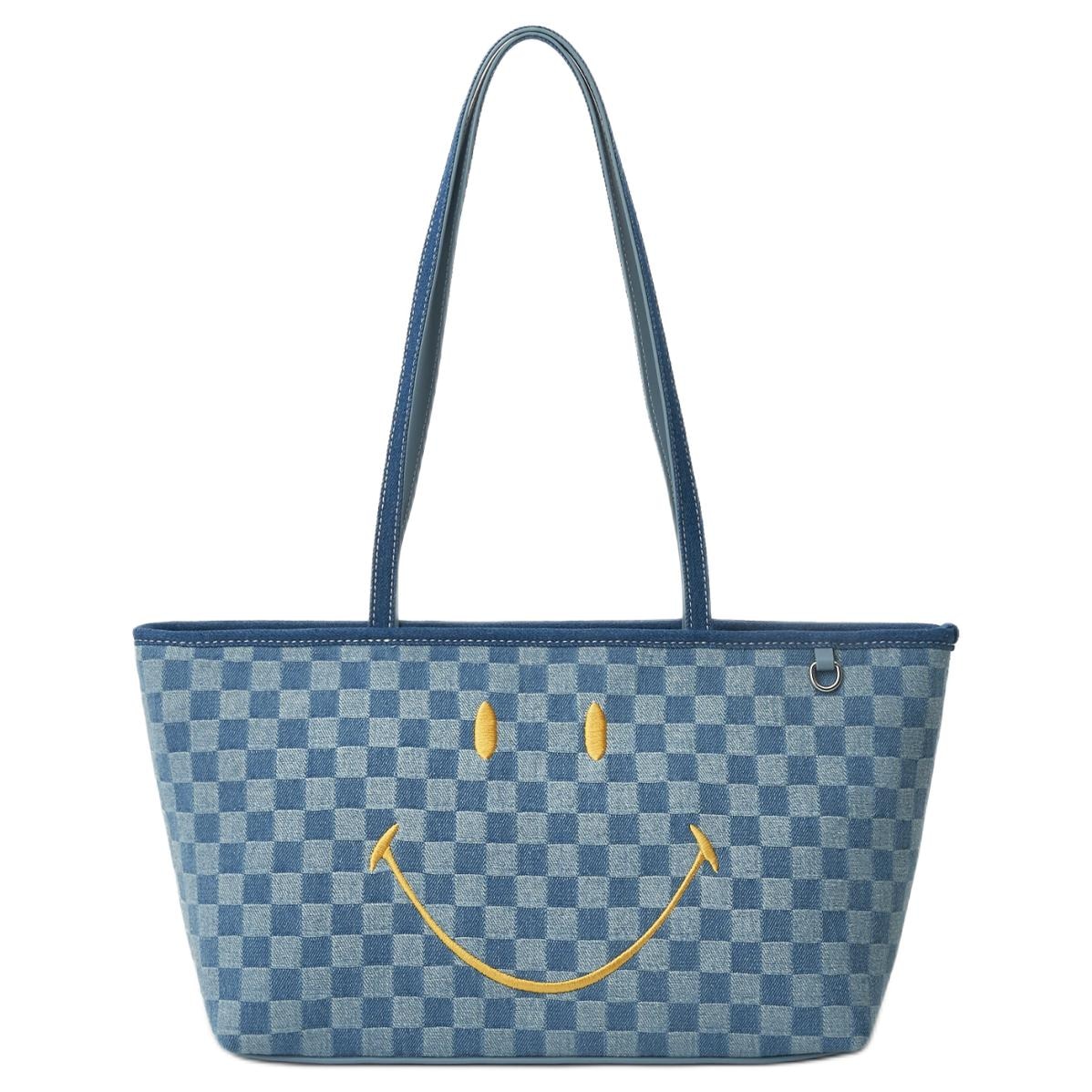 Lee x Smiley Checkered Tote Bag Blue — фото 11