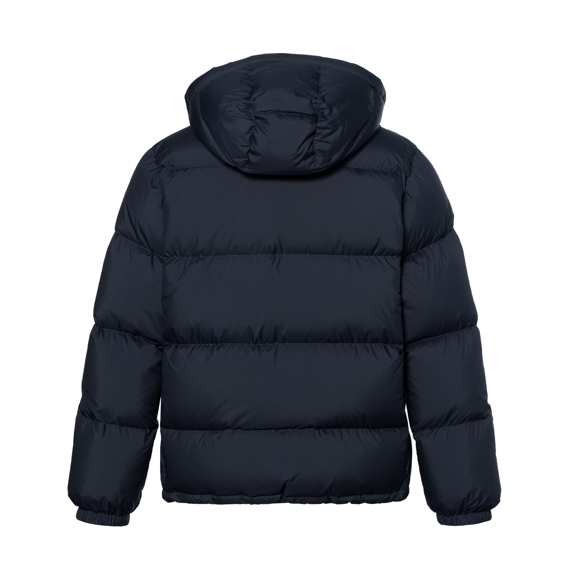 Gucci FW24 Striped Print Detachable Hood Down Jacket Navy Blue — фото 1