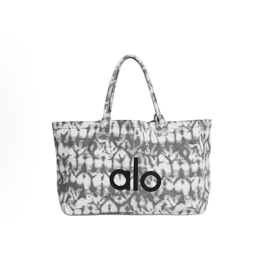 Alo Yoga Vintage Tote Bag Large Gray Yellow — фото 3