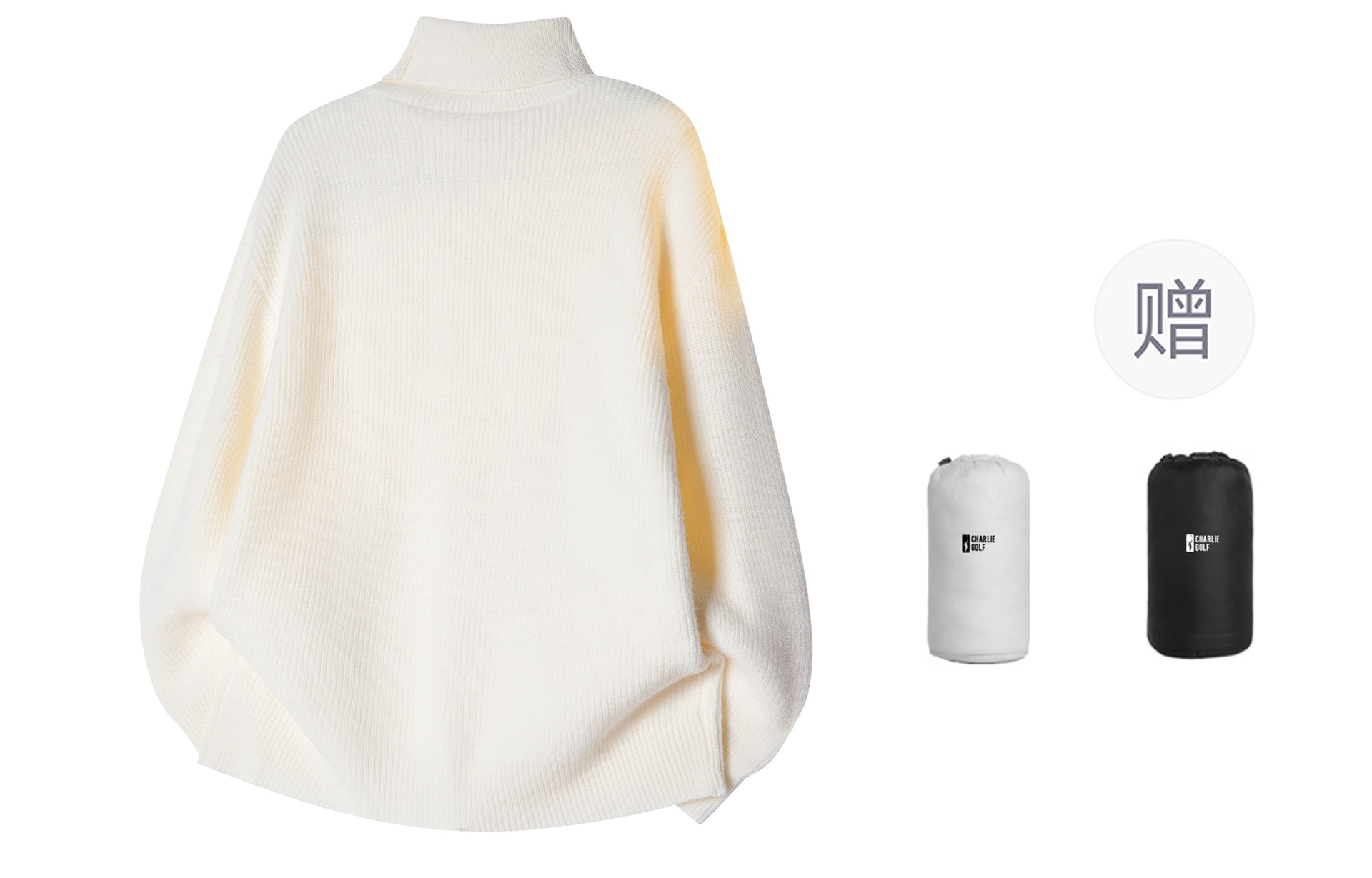 Charlie Golf Basic Logo Turtleneck Sweater — фото 7
