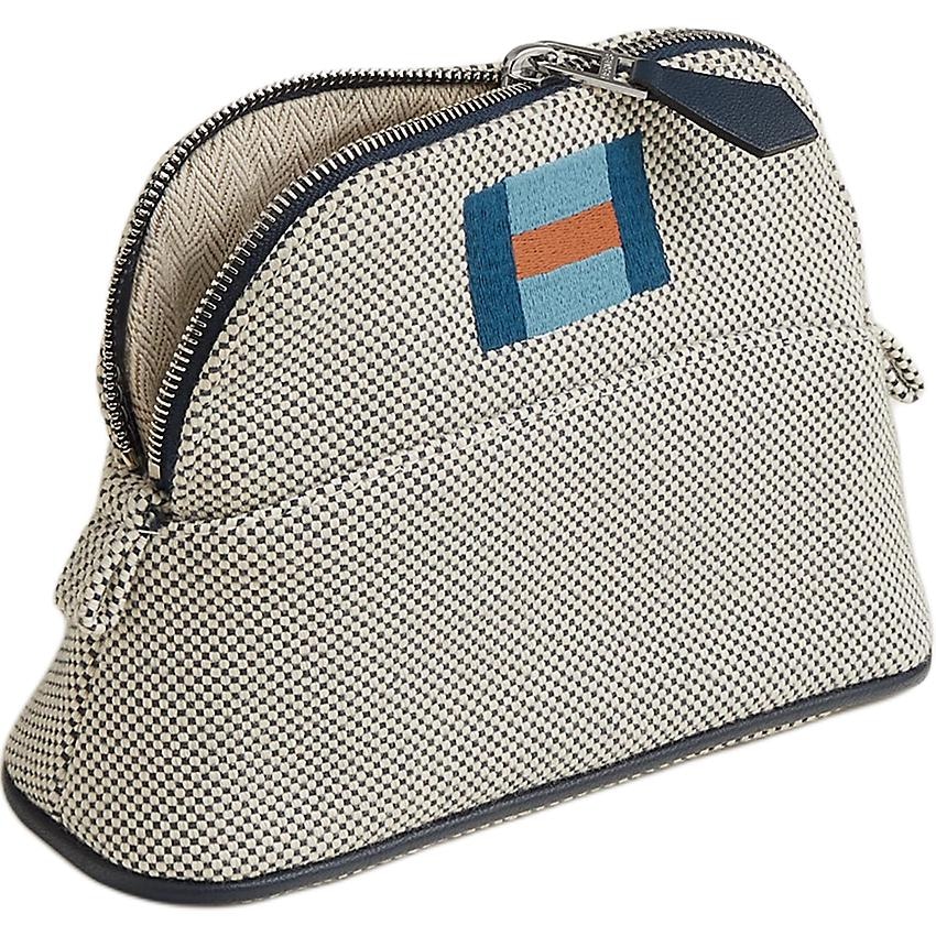 Сумки HERMES/爱马仕 Hermes Bolide Casaque Ocean Blue Beige Mini Pouch