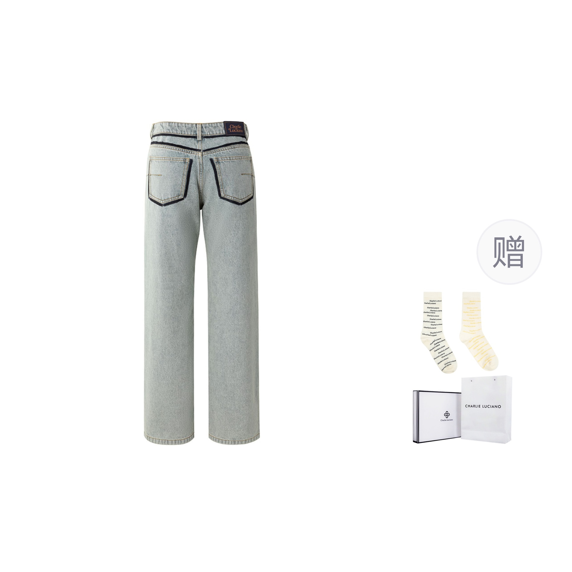Charlie Luciano Grey White Jeans — фото 7