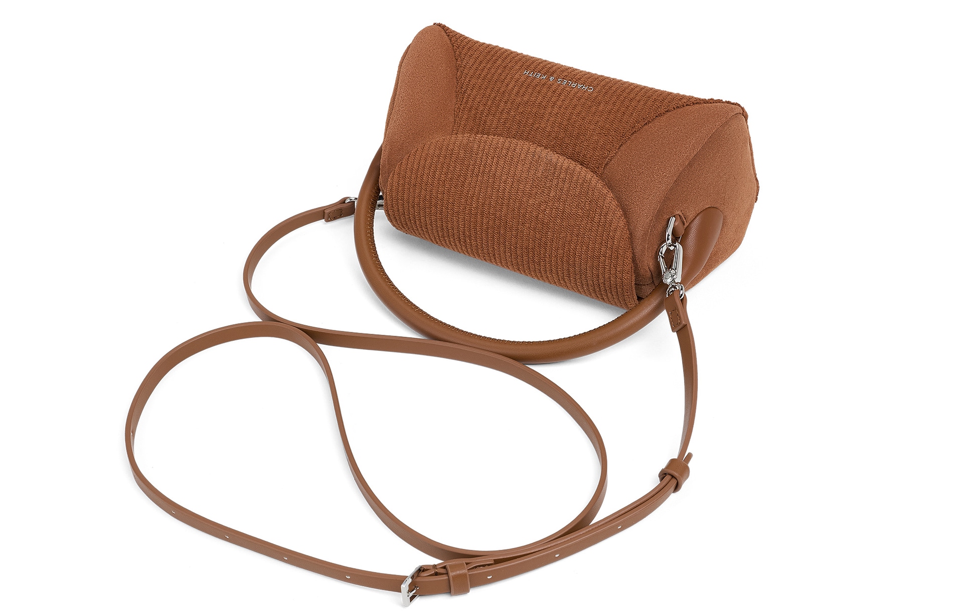Charles&Keith Patchwork Suede Crossbody Bag Small — фото 2