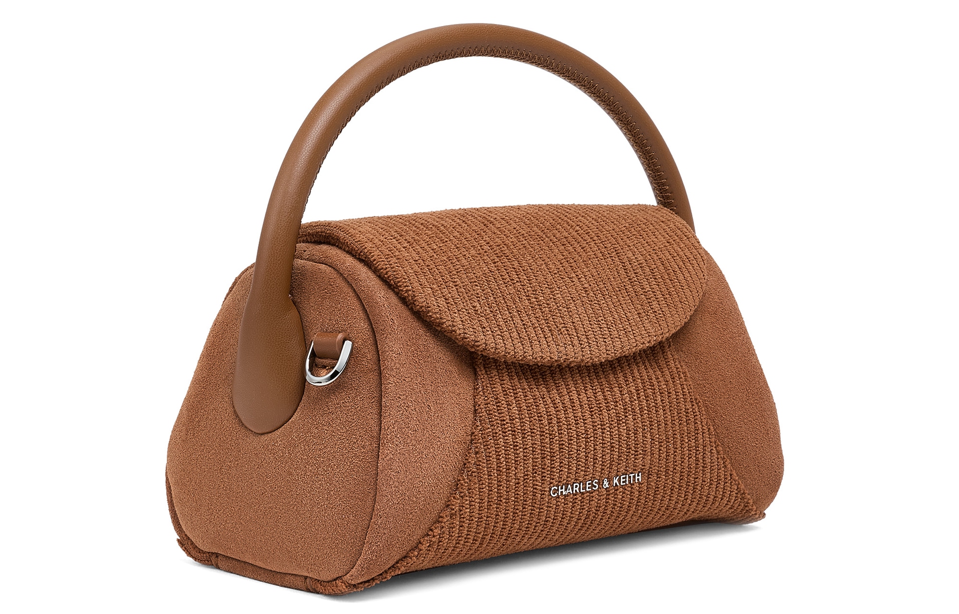Charles&Keith Patchwork Suede Crossbody Bag Small — фото 1