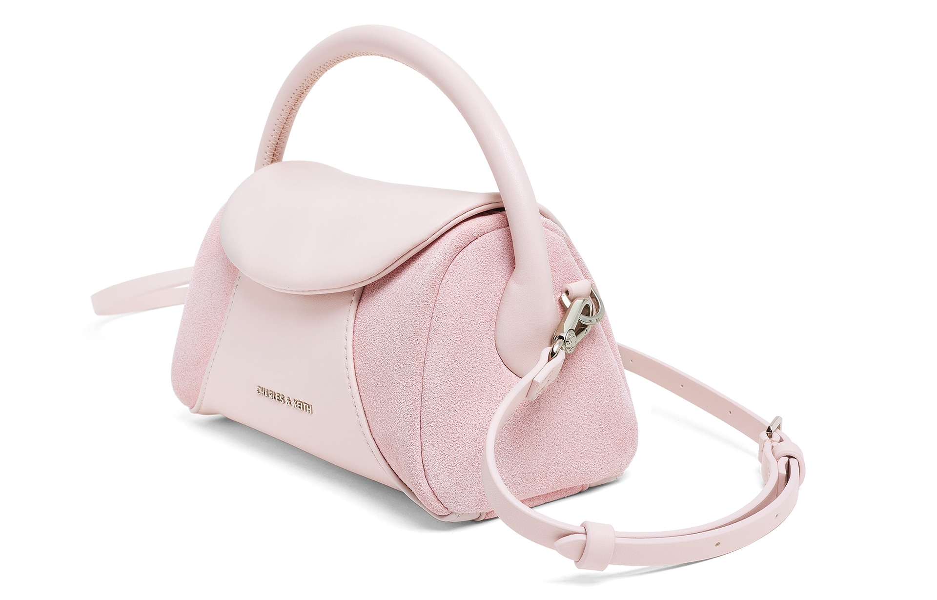 Charles&Keith Patchwork Suede Crossbody Bag Small — фото 8