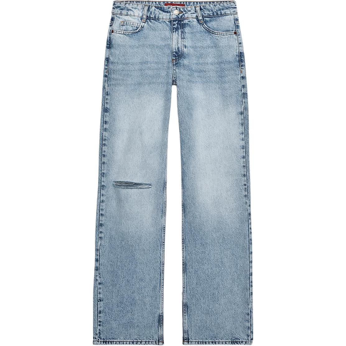 ZARA Z1975 Low Waist Flared Jeans Mid Blue