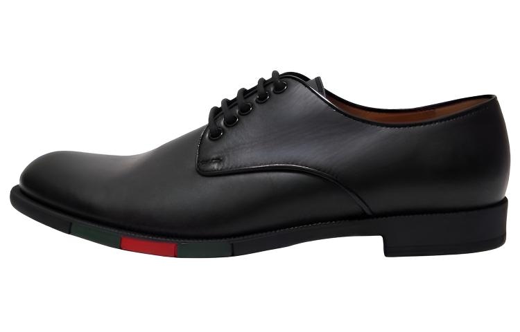 Gucci Leather Low-Top Sneakers Black — фото 5