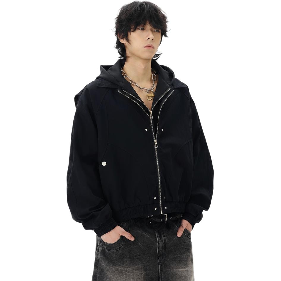 Th Fabricate Retro Hoodie Jacket Black