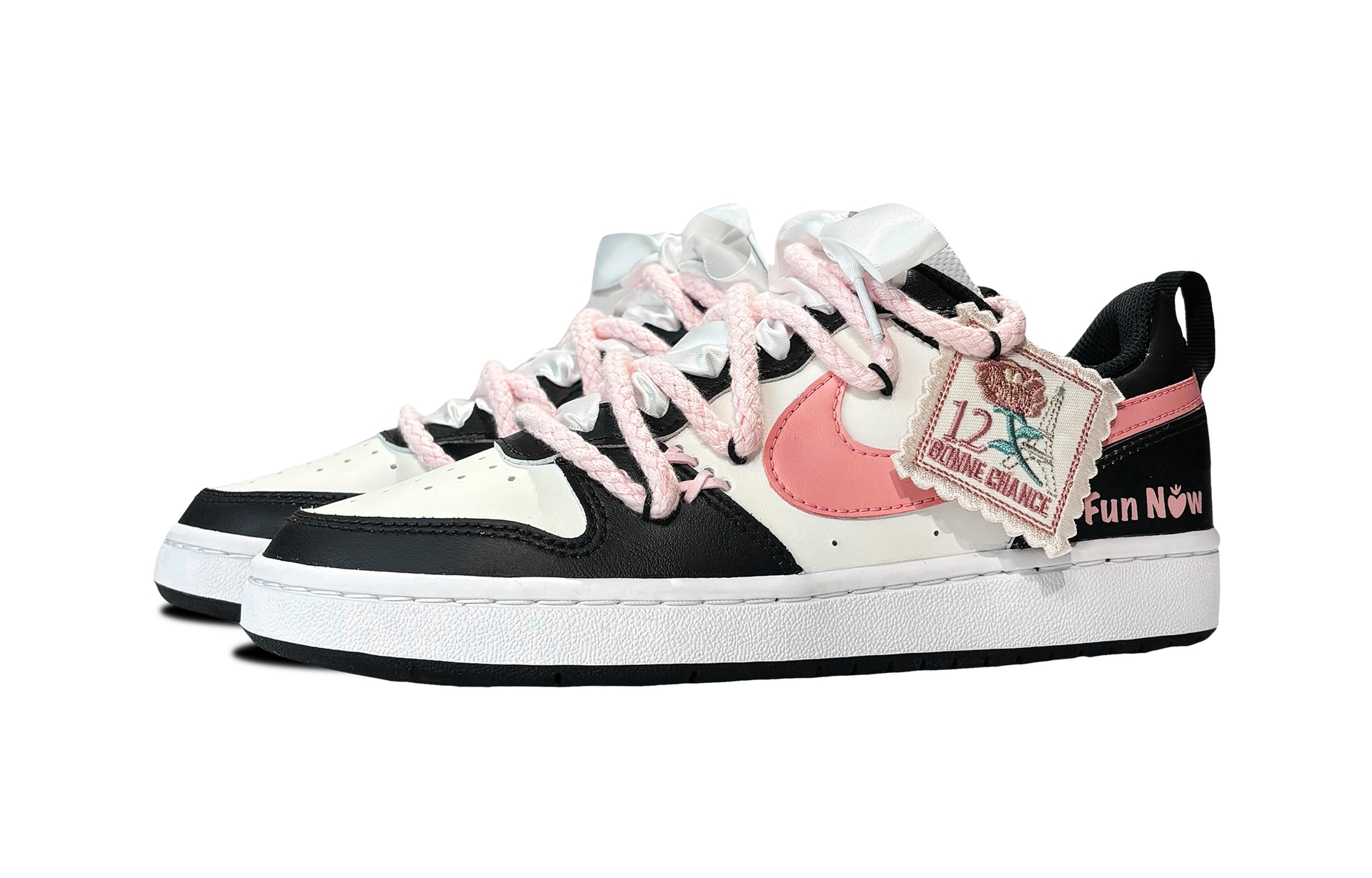 Nike Court Borough Low 2 Black Pink — фото 2