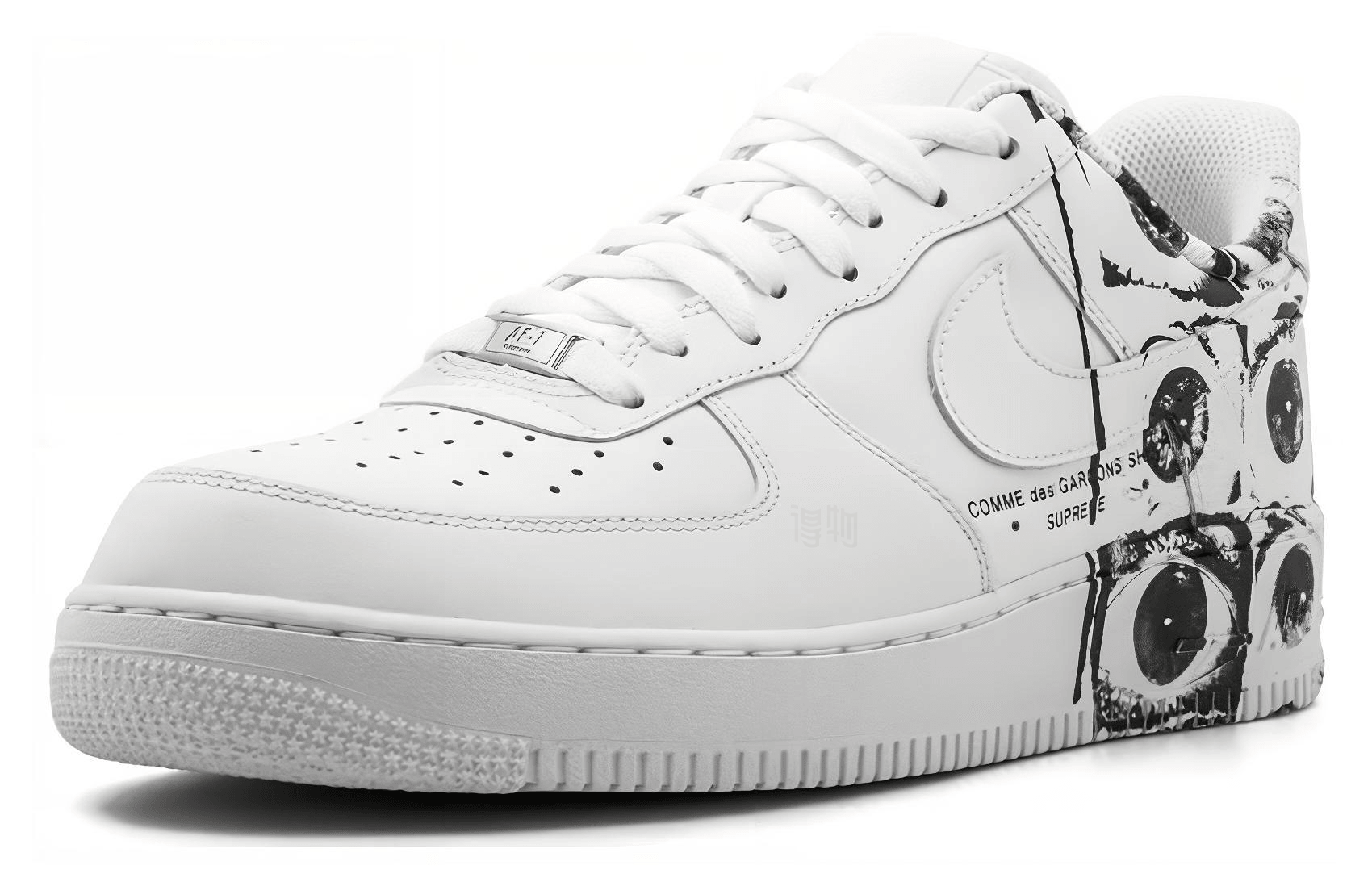 Nike CDG x Supreme x Nike Air Force 1 Low White Black — фото 1