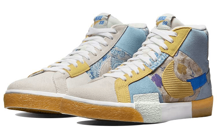 Nike Blazer Mid Light Beige Blue — фото 2