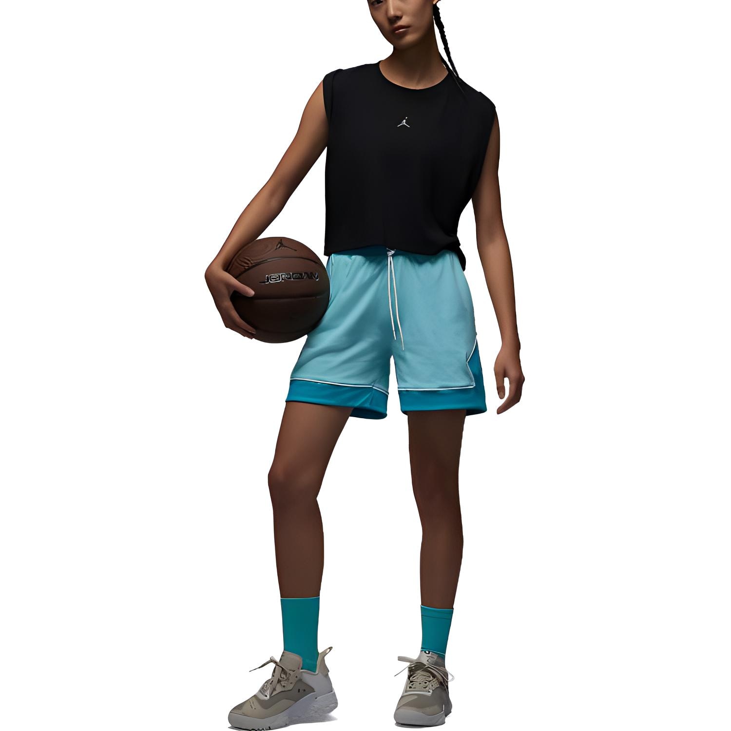 Jordan High-Waisted Drawstring Shorts Light Blue — фото 1