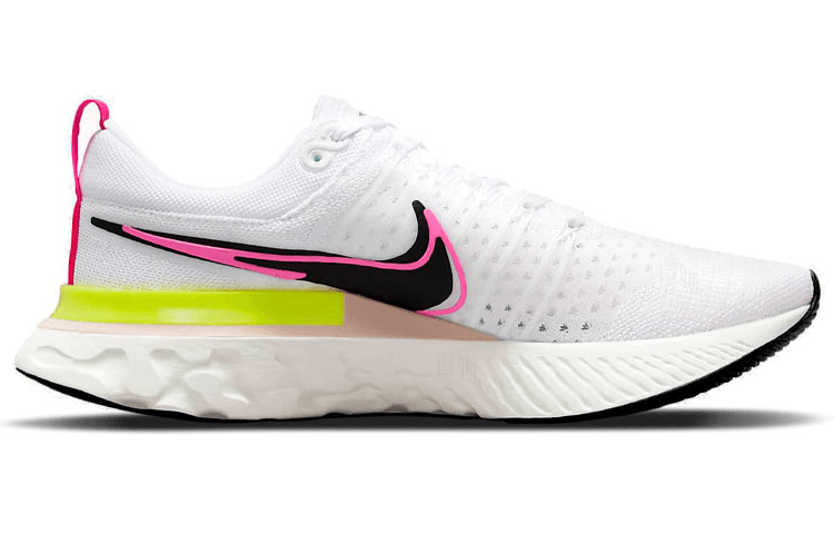 Nike React Infinity Run Flyknit 2 White Black Pink — фото 1