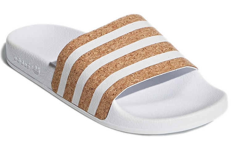 Adidas Adilette White Brown — фото 2