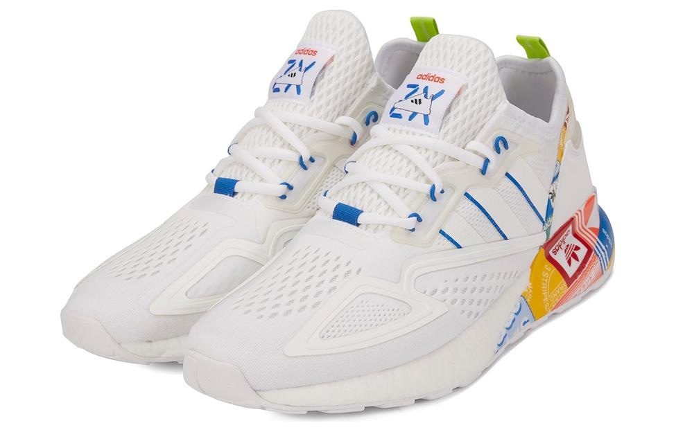 adidas originals adidas ZX 2K Boost White Blue Orange — фото 3