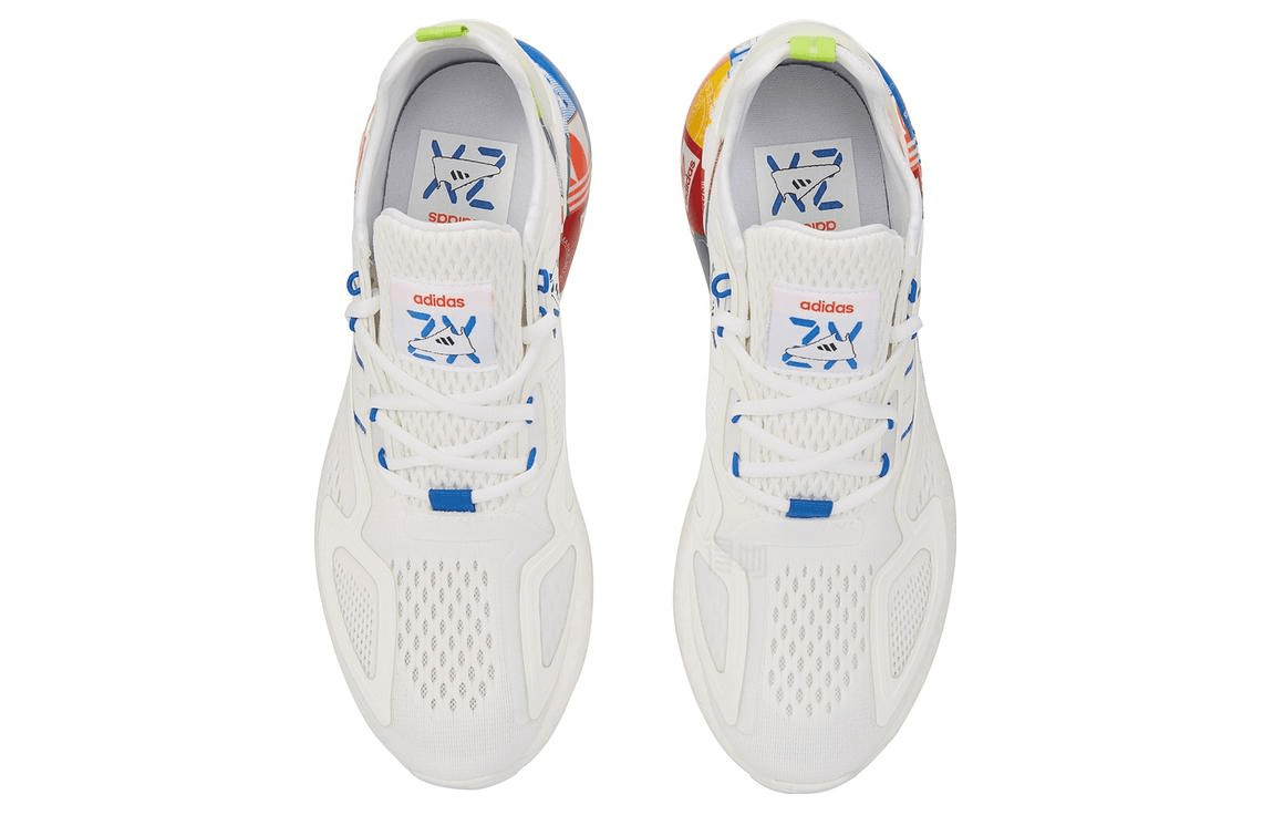 adidas originals adidas ZX 2K Boost White Blue Orange — фото 4