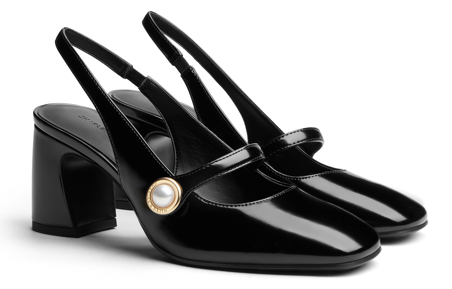 Charles&Keith CHARLESKEITH ck PU 7cm WhiteBlack Box — фото 6