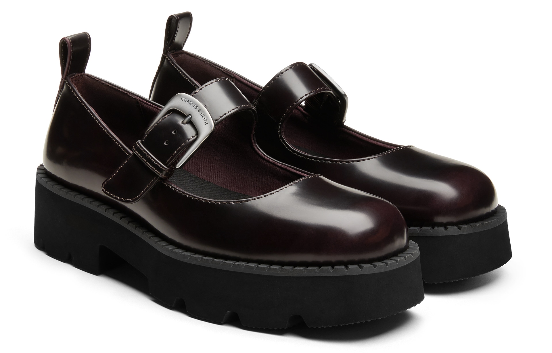 Charles&Keith CHARLESKEITH ck 4.4cm Black BoxBurgundy — фото 6