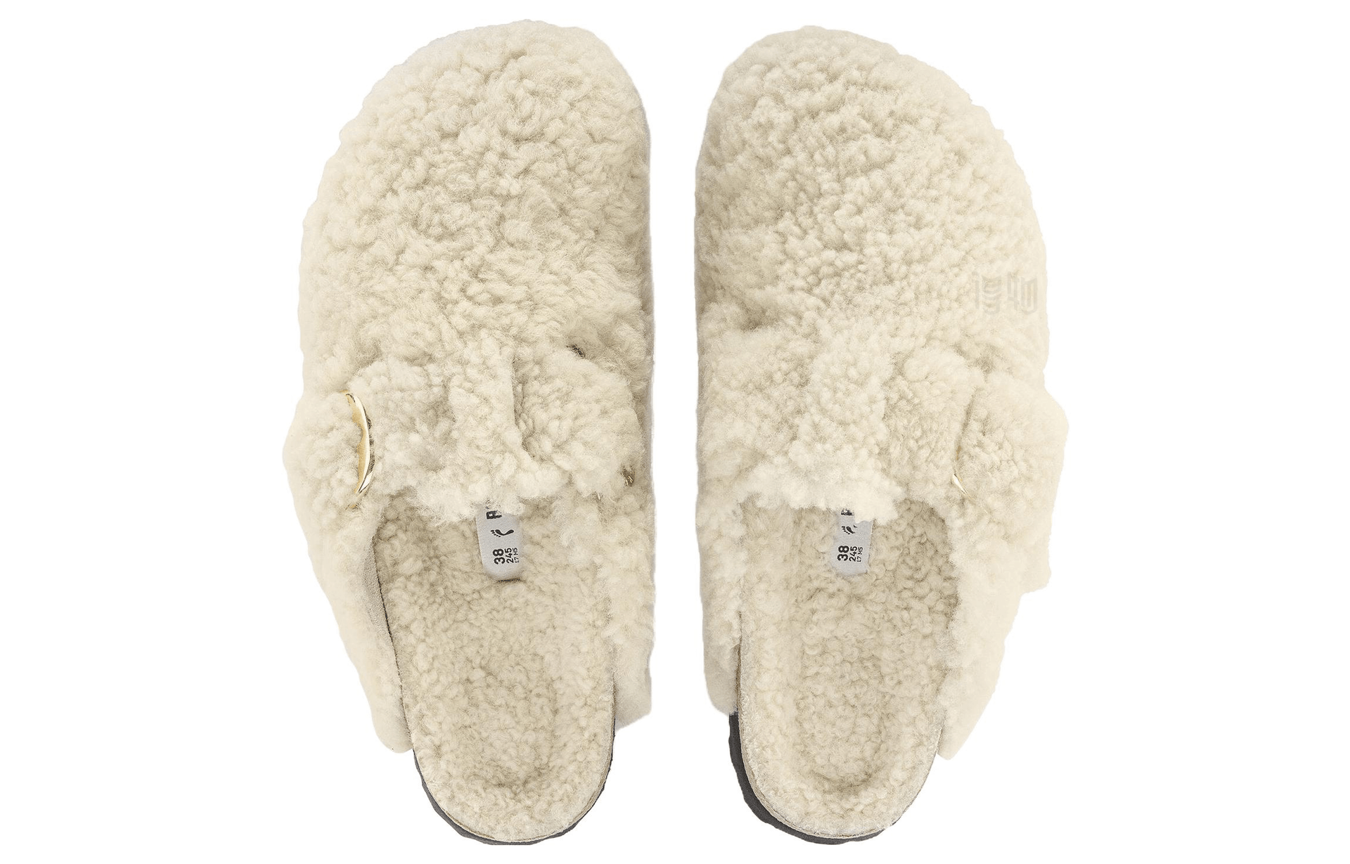 Birkenstock Beige Shearling Slide — фото 4