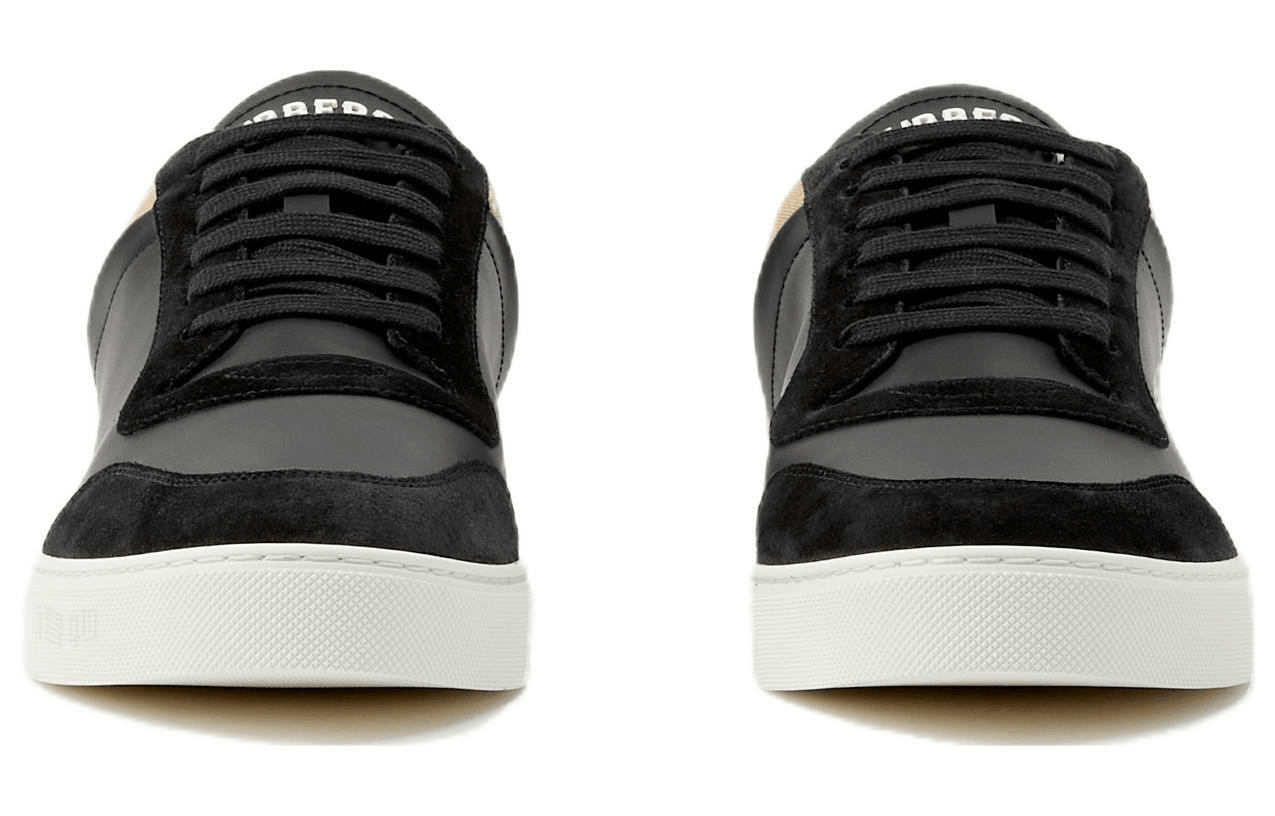 Burberry Round Toe Low Lace-Up Sneakers Black — фото 2