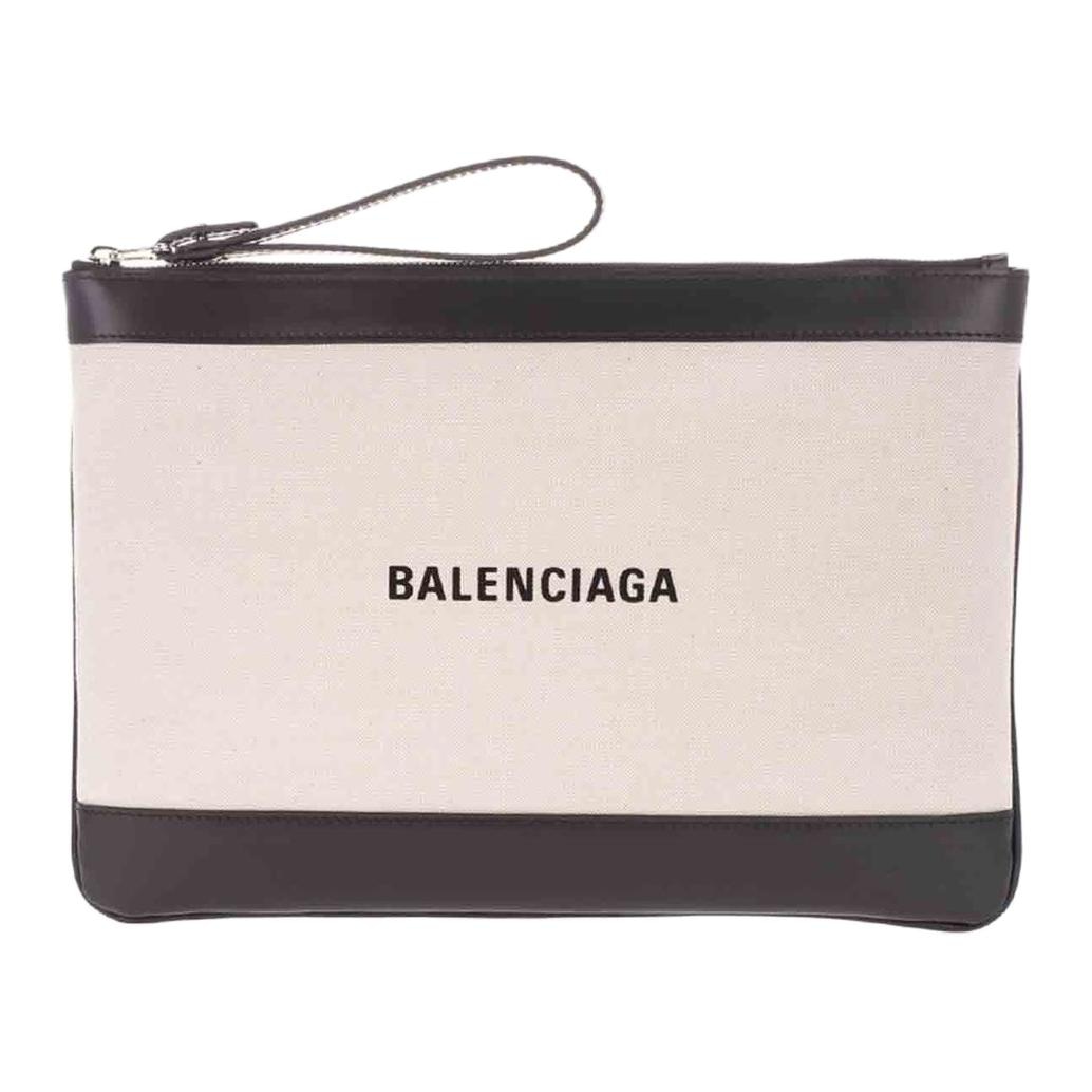 Сумки Balenciaga Canvas Leather Clutch Beige Black