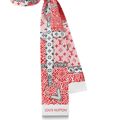 Louis Vuitton LV Crafty Confidential Silk Scarf Red — фото 2