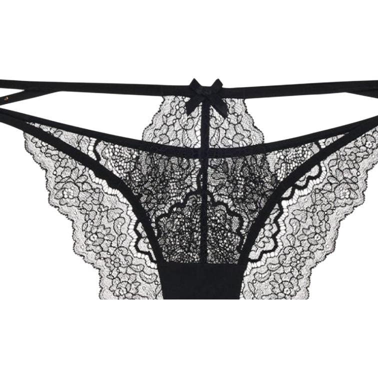Victoria'S Secret Dream Angels Lace Cutout Panty Black — фото 1