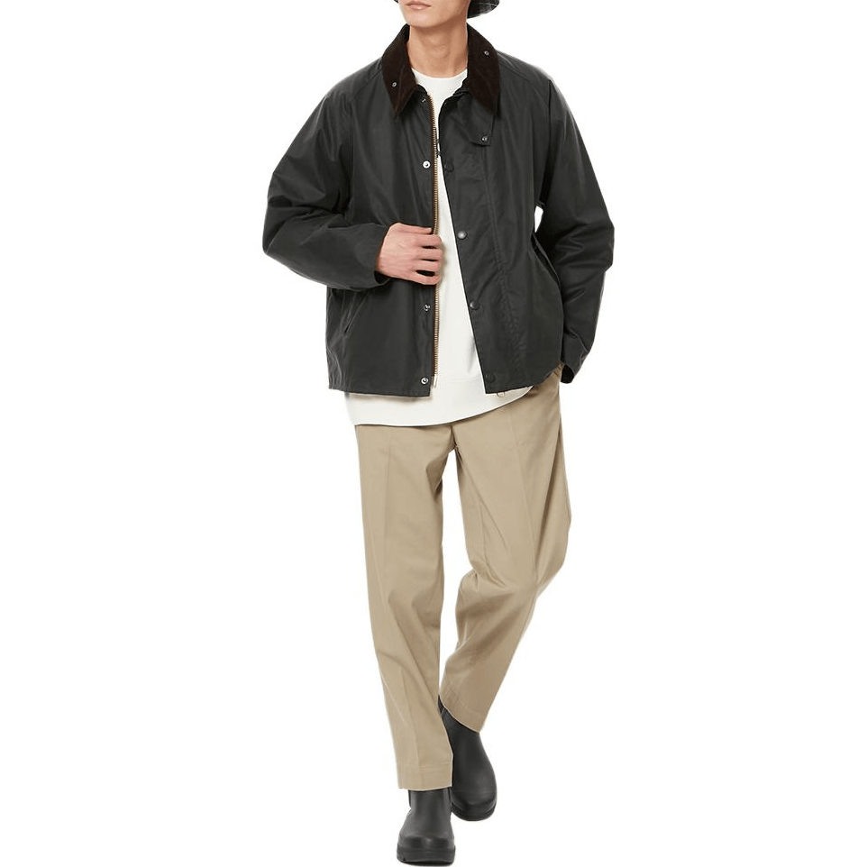 Barbour Waxed Short Jacket Green — фото 1