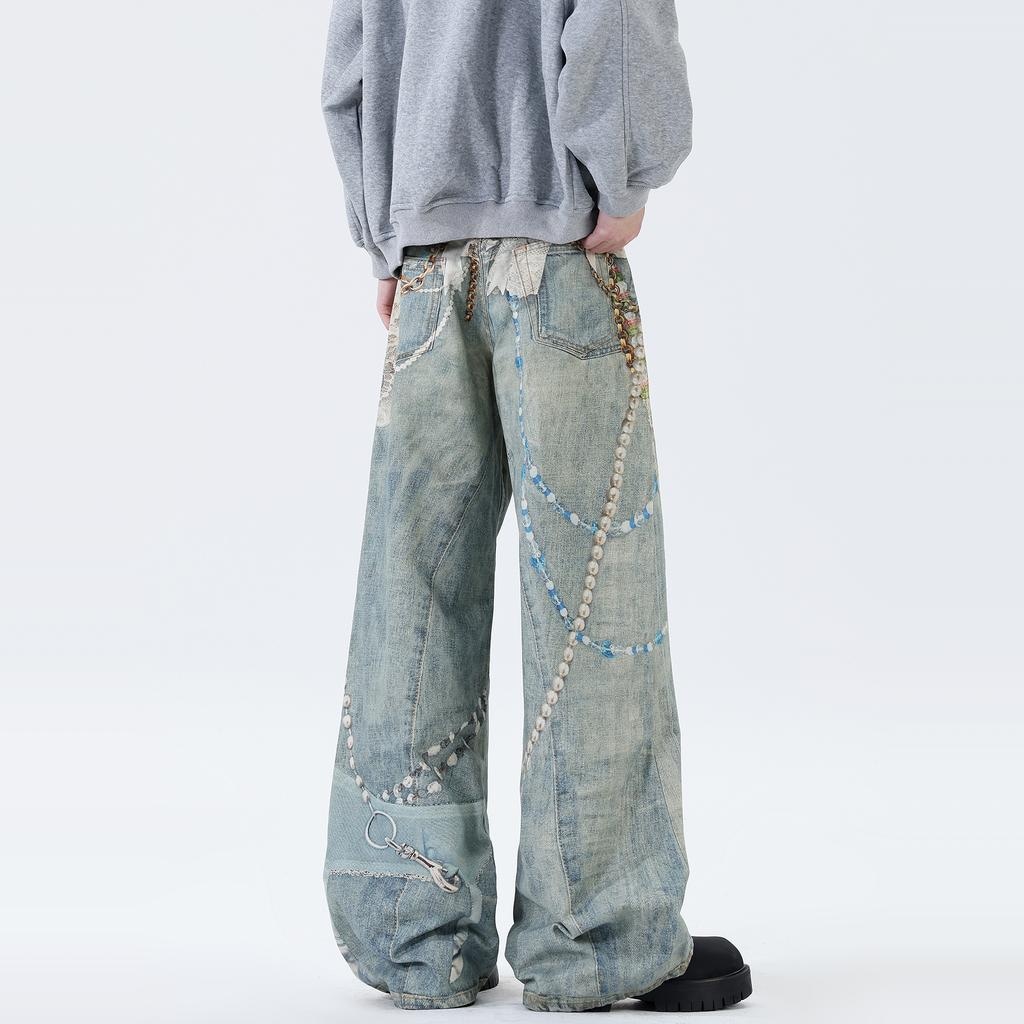 Panda Adevil 3D Washed Loose Denim Pants — фото 5