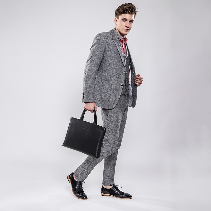 Bison Denim American Bison Horizontal Briefcase Black — фото 8