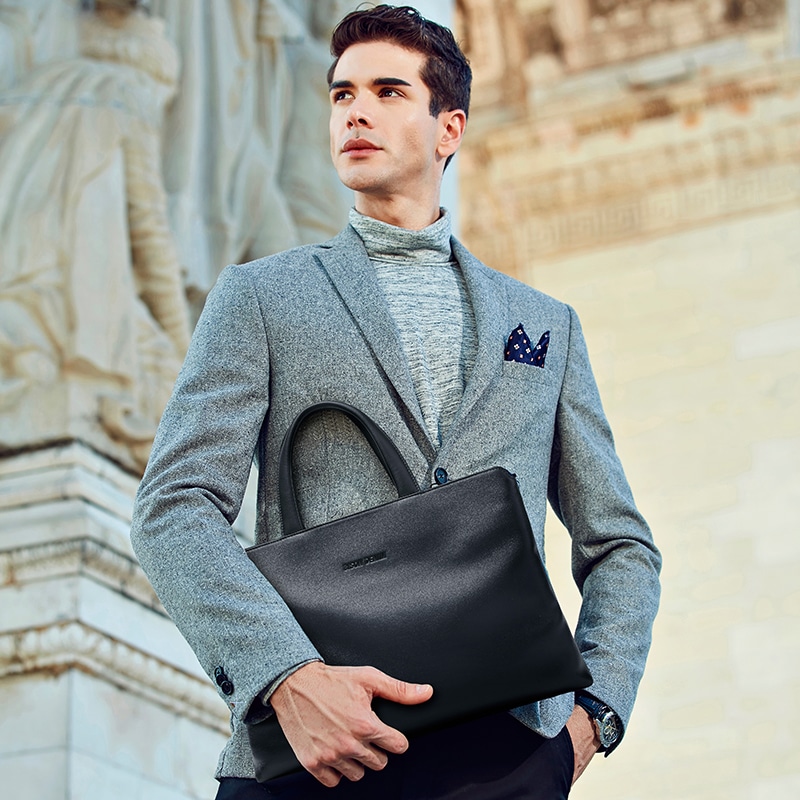 Bison Denim American Bison Horizontal Briefcase Black — фото 11