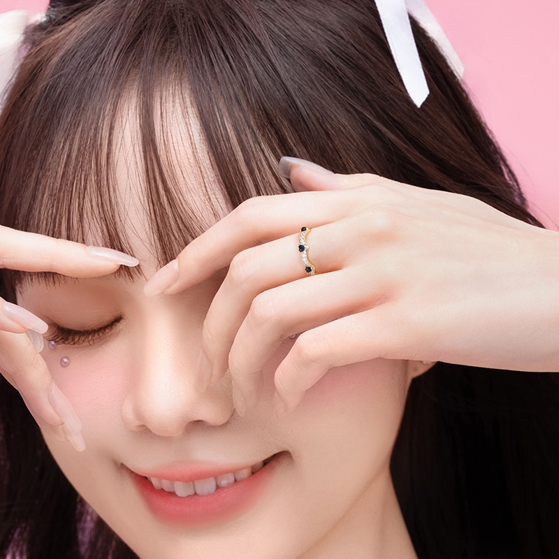 Fanci Heart Moon Love Ring Black Gold S925 Silver — фото 4