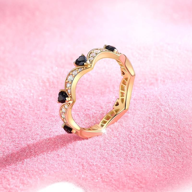 Fanci Heart Moon Love Ring Black Gold S925 Silver — фото 1