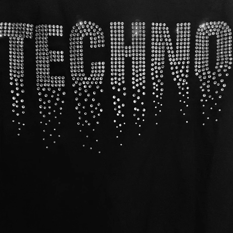 Tch Letter Rhinestone Striped Shirt — фото 2