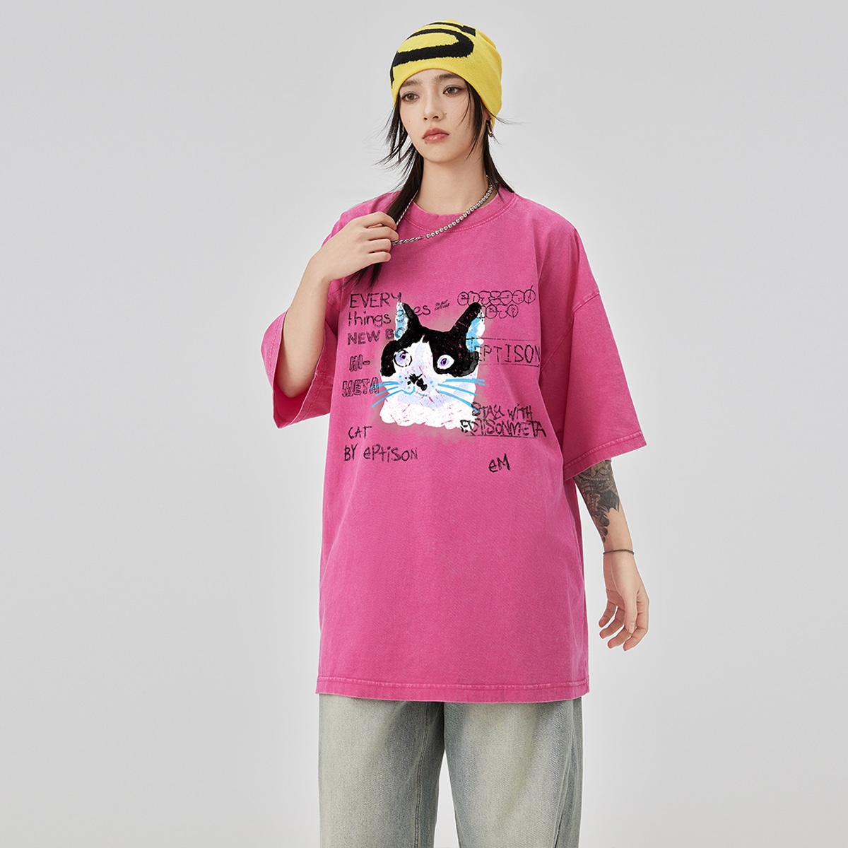Eptison Graffiti Cat Print Tee — фото 9