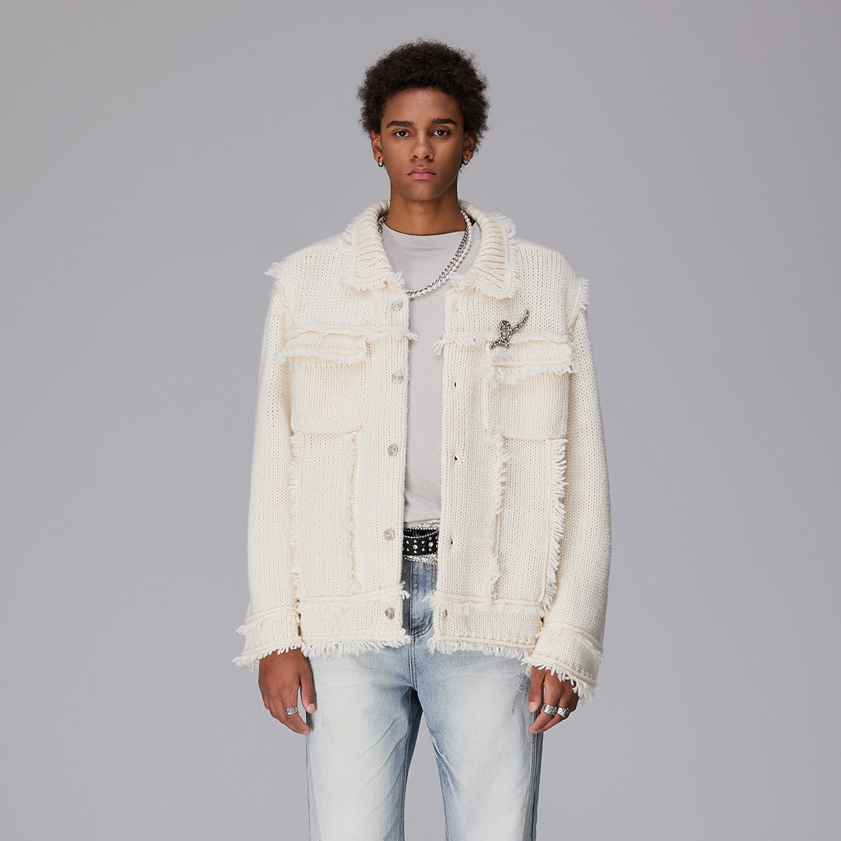 Rocawear SS24 Rhinestone Tassel Cardigan — фото 8
