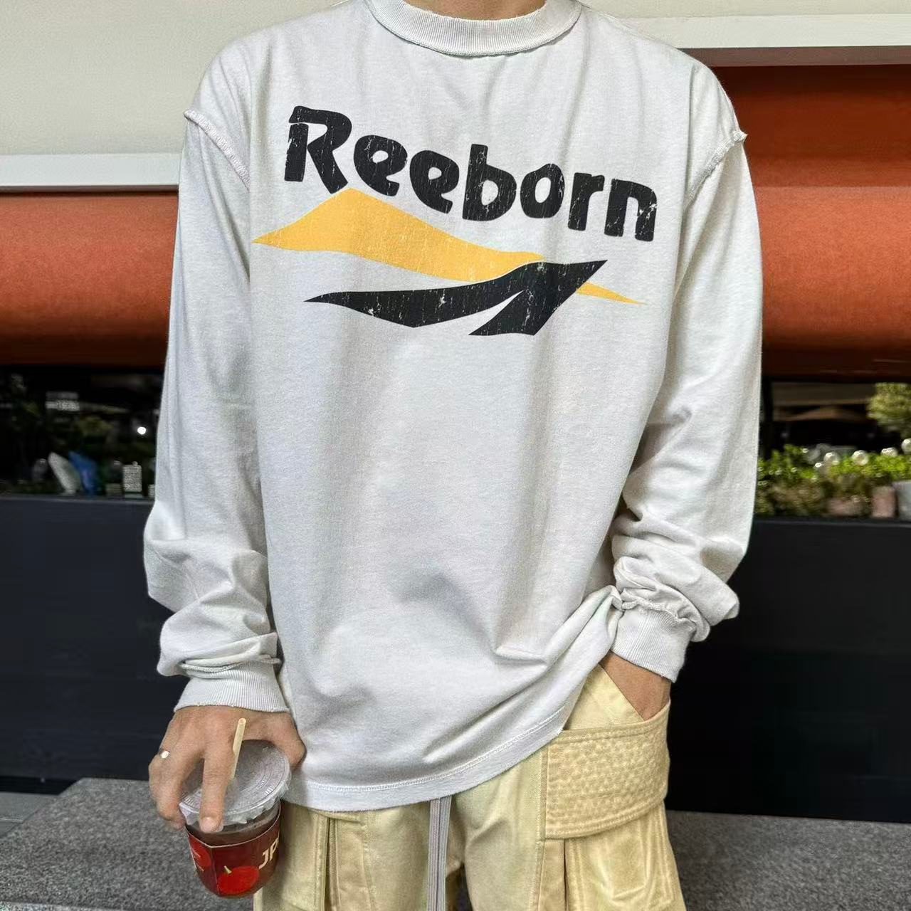 False Perception Slogan Washed Long Sleeve Tee — фото 2