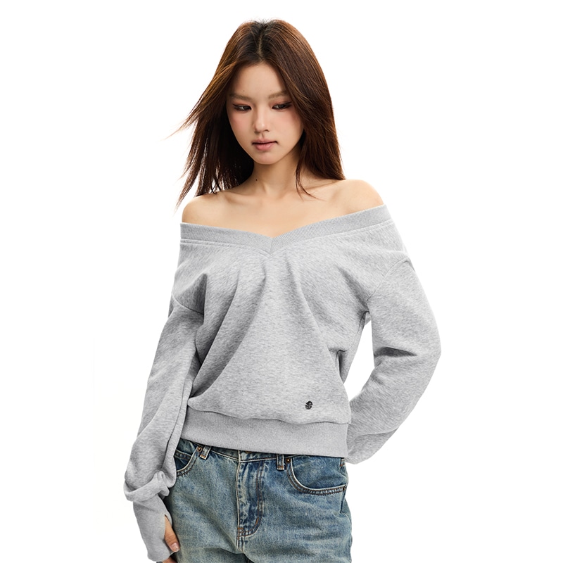 Apea V-Neck Long Sleeve Sweatshirt — фото 3