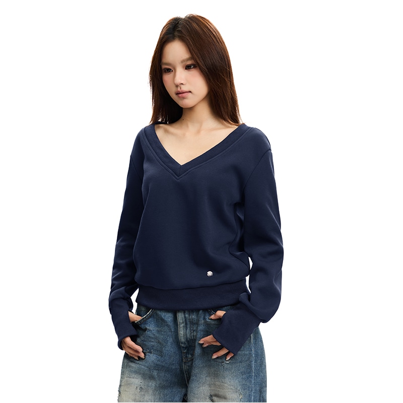 Apea V-Neck Long Sleeve Sweatshirt — фото 9