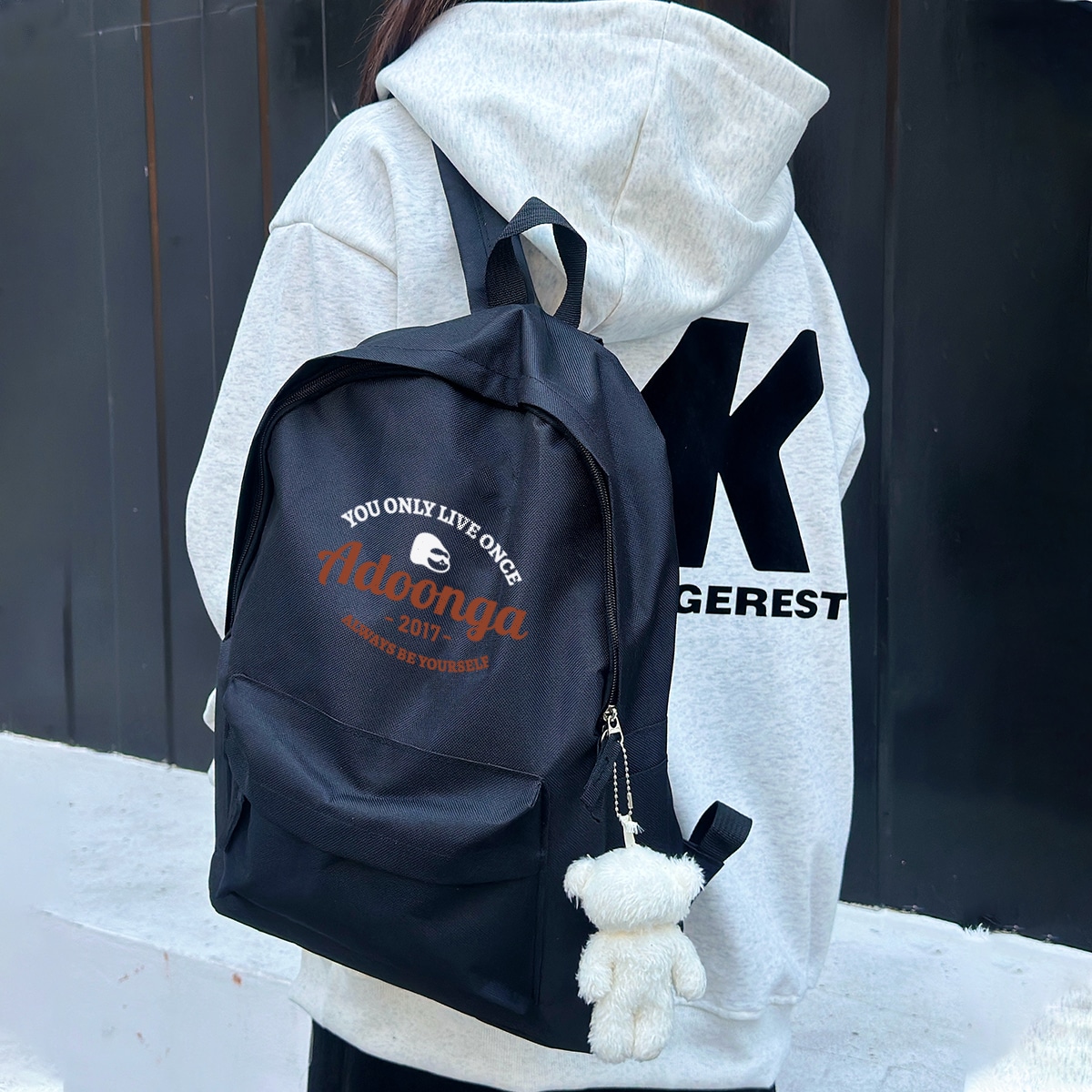 Adoonga Canvas Backpack Black Ivory — фото 4