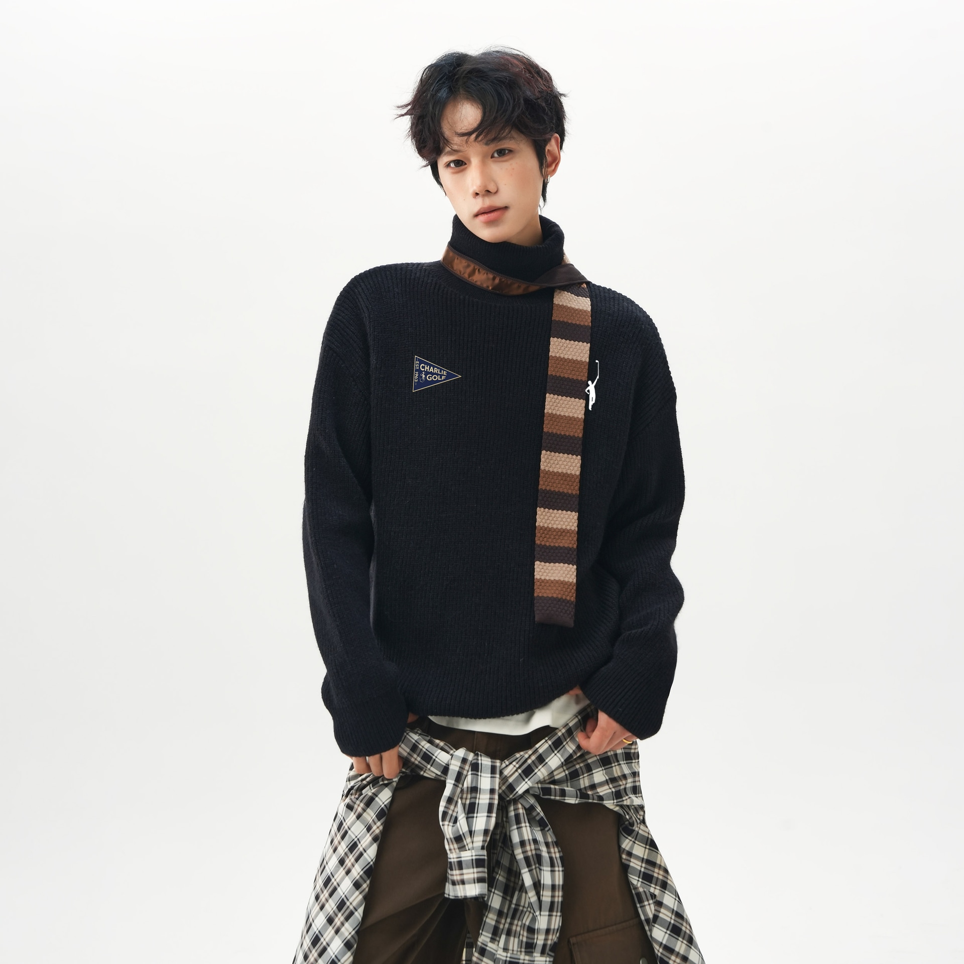 Charlie Golf Basic Logo Turtleneck Sweater — фото 2