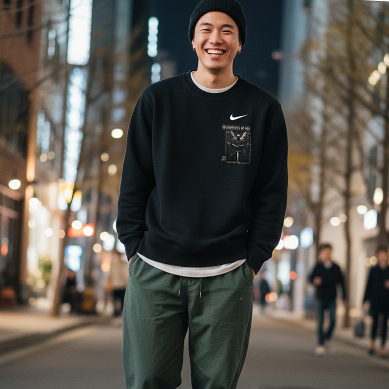 Nike Ichiki Isshoku Battle Angel III Crewneck Sweatshirt Black — фото 3