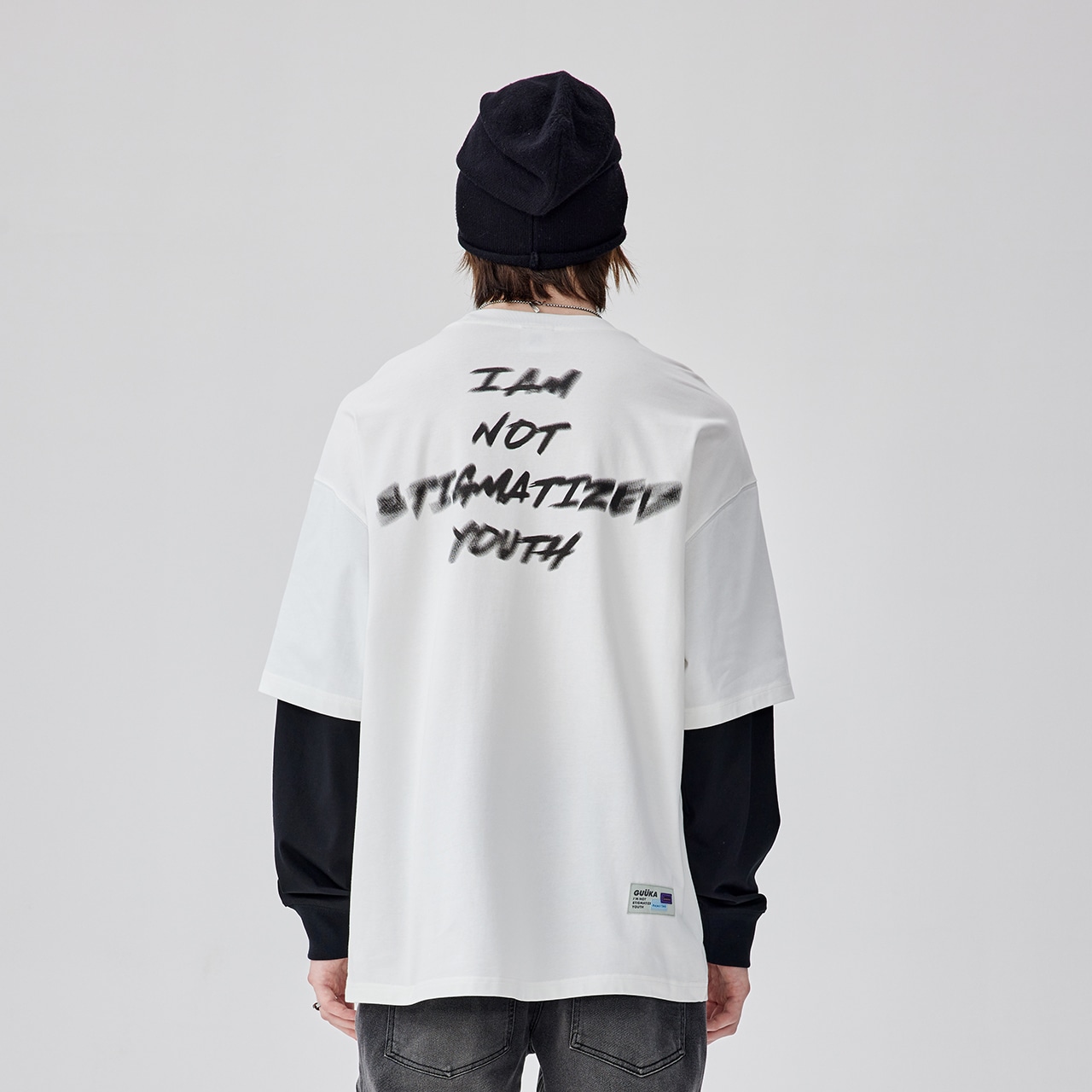 Guuka Letter Print Long Sleeve Tee — фото 6