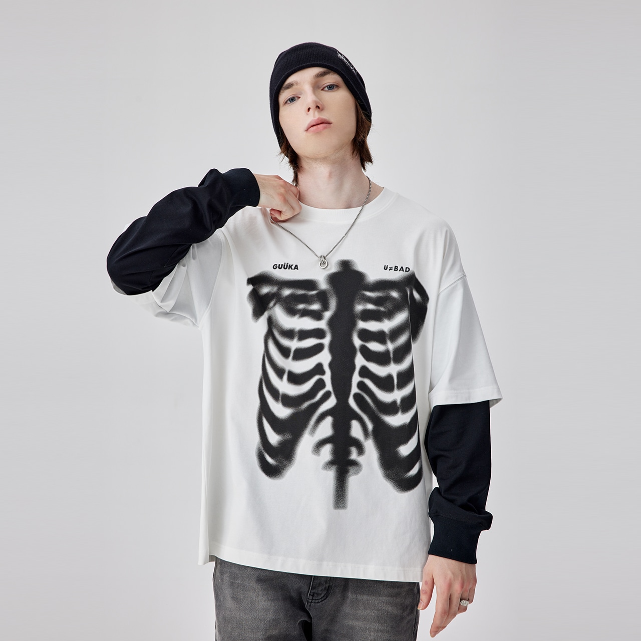 Guuka Letter Print Long Sleeve Tee — фото 7